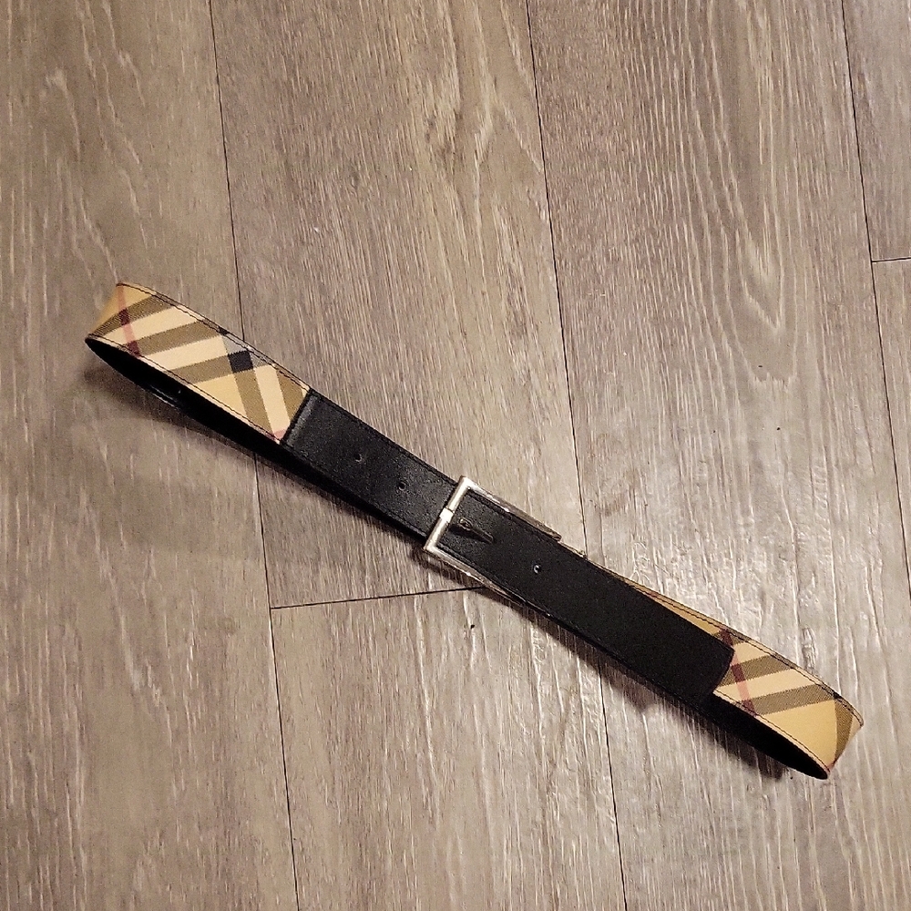 Burberry Tan and Black Womens Belt